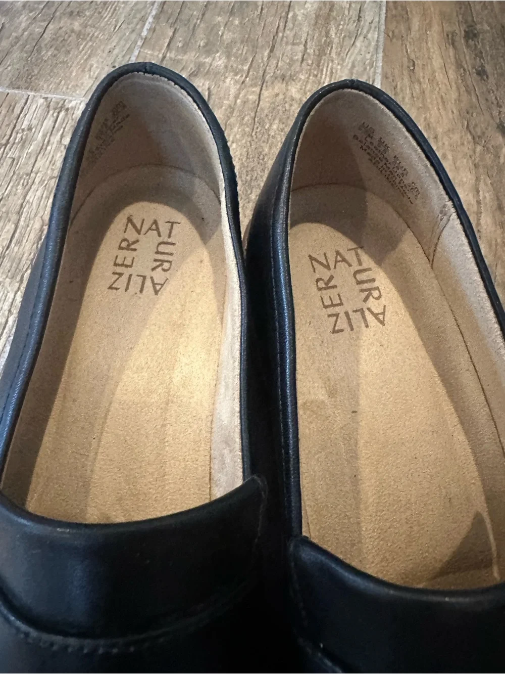 Naturalizer Black Leather Slip-On Penny Loafers for Women